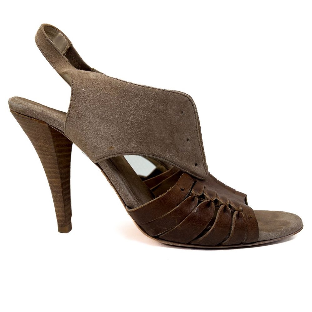 Franco Martini Two Tone Brown Suede Leather Sandals